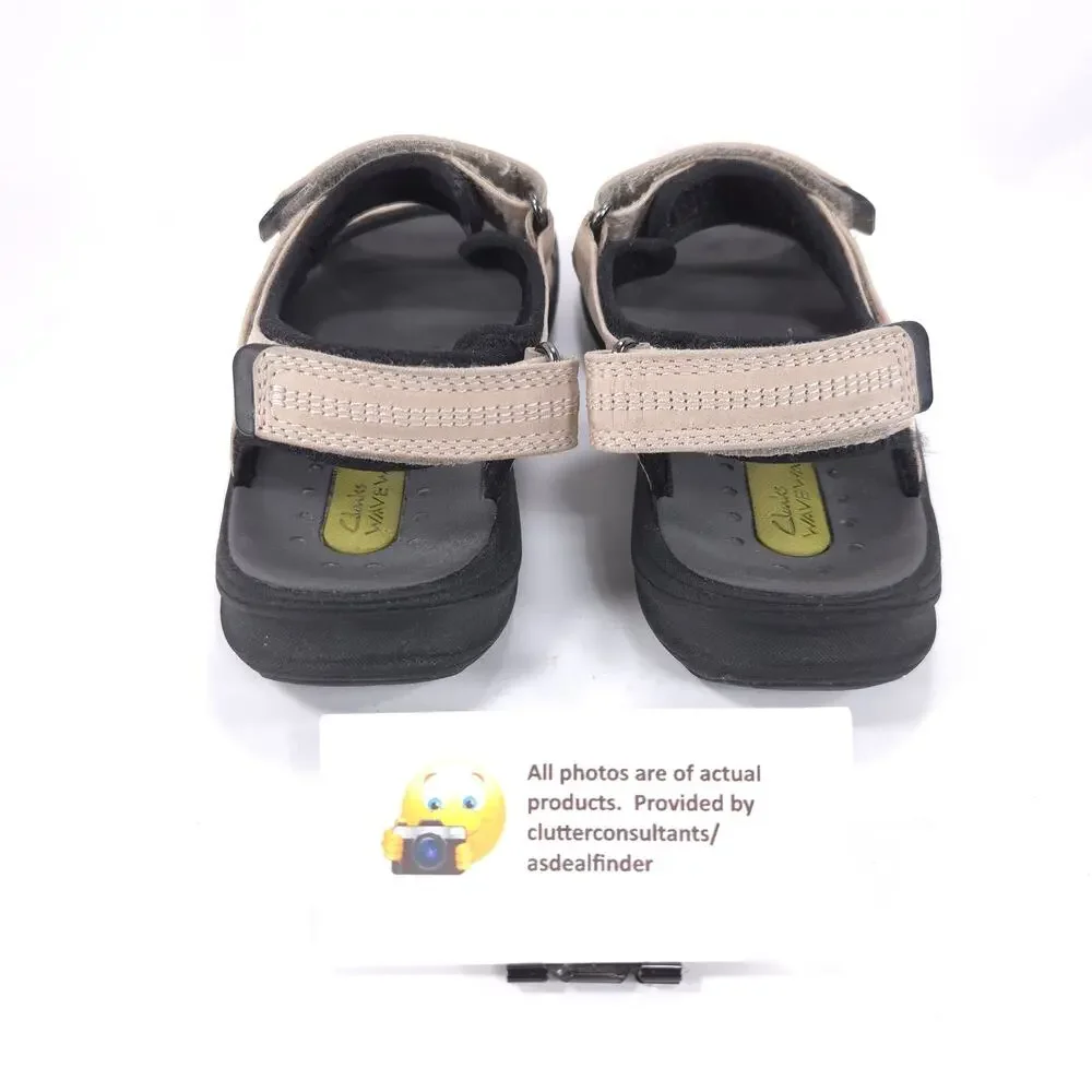 Clarks Wave Walk Casual Sling Back Sandal Womens Size 6.5 64662 Tan Black